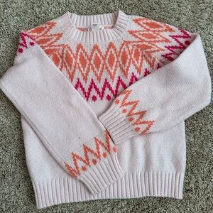 Cat & Jack Pink and Orange Pattern Sweater